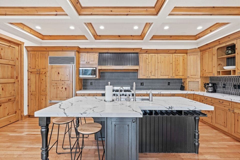 Bright kitchen with open layout and plenty of prep space.