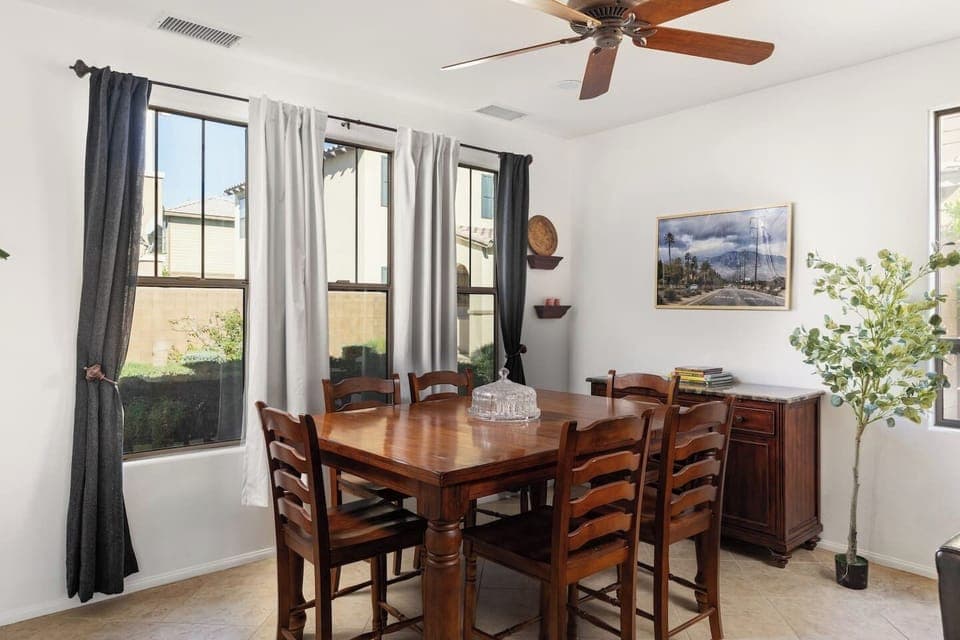 Functional yet inviting, creating a warm space to enjoy meals together.