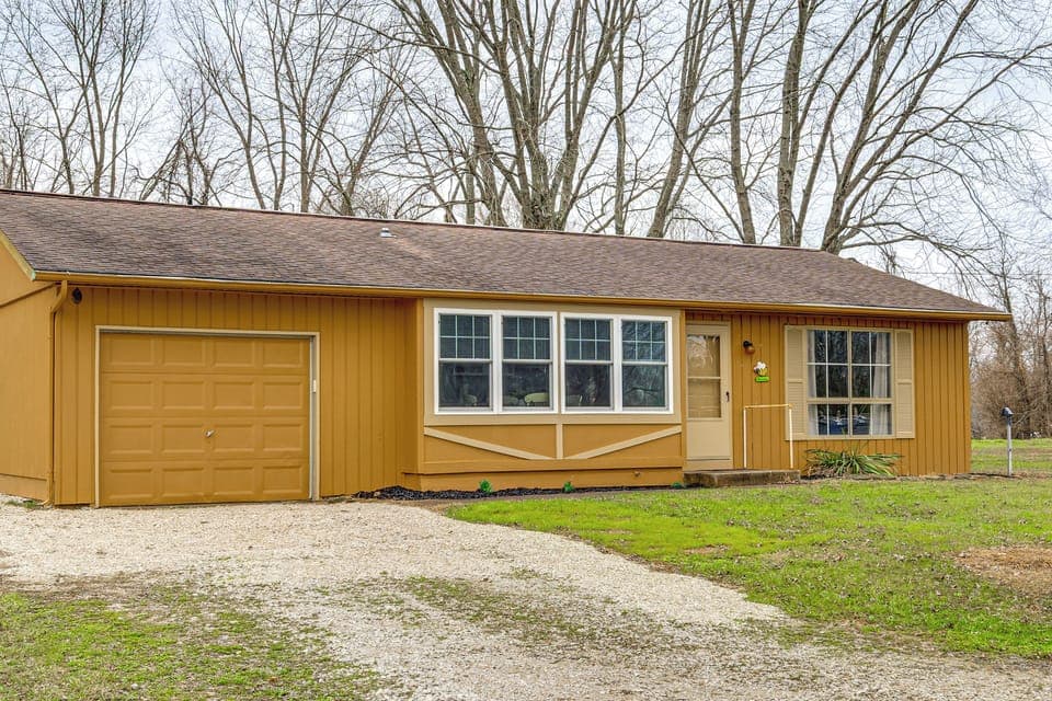 Front Exterior | Single-Story Home | Private Yard