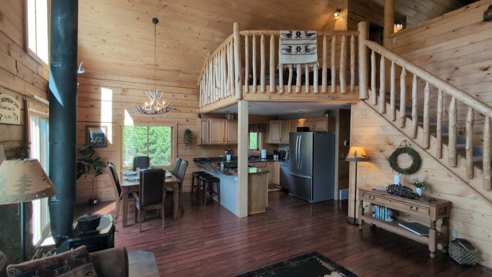 Kitchen, dining and loft