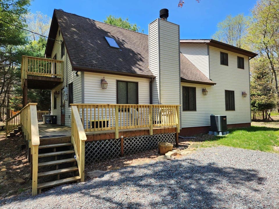 Welcome to the Saltbox Lodge, tucked among the trees in the Poconos