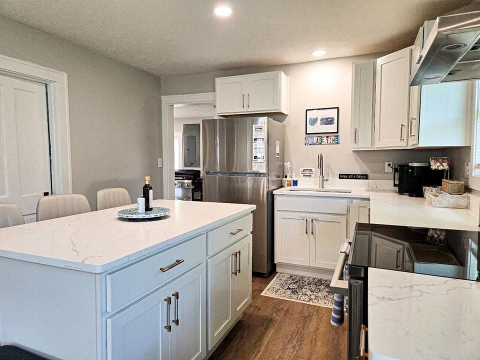 Your mornings start here--grab a coffee, plan the day, and enjoy the lake