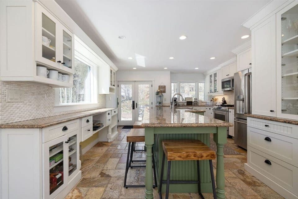 Open concept kitchen fully stocked