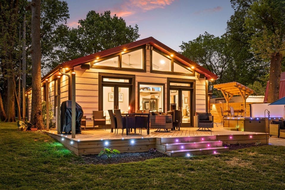 The deck that does it all — dine, lounge, soak, repeat.