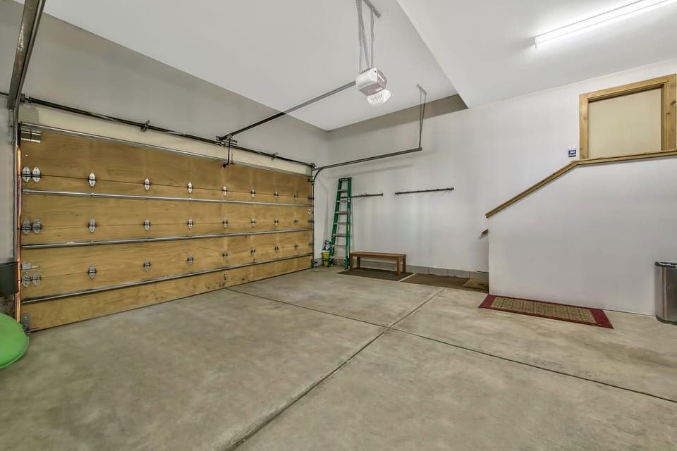 Extra deep two car garage. 