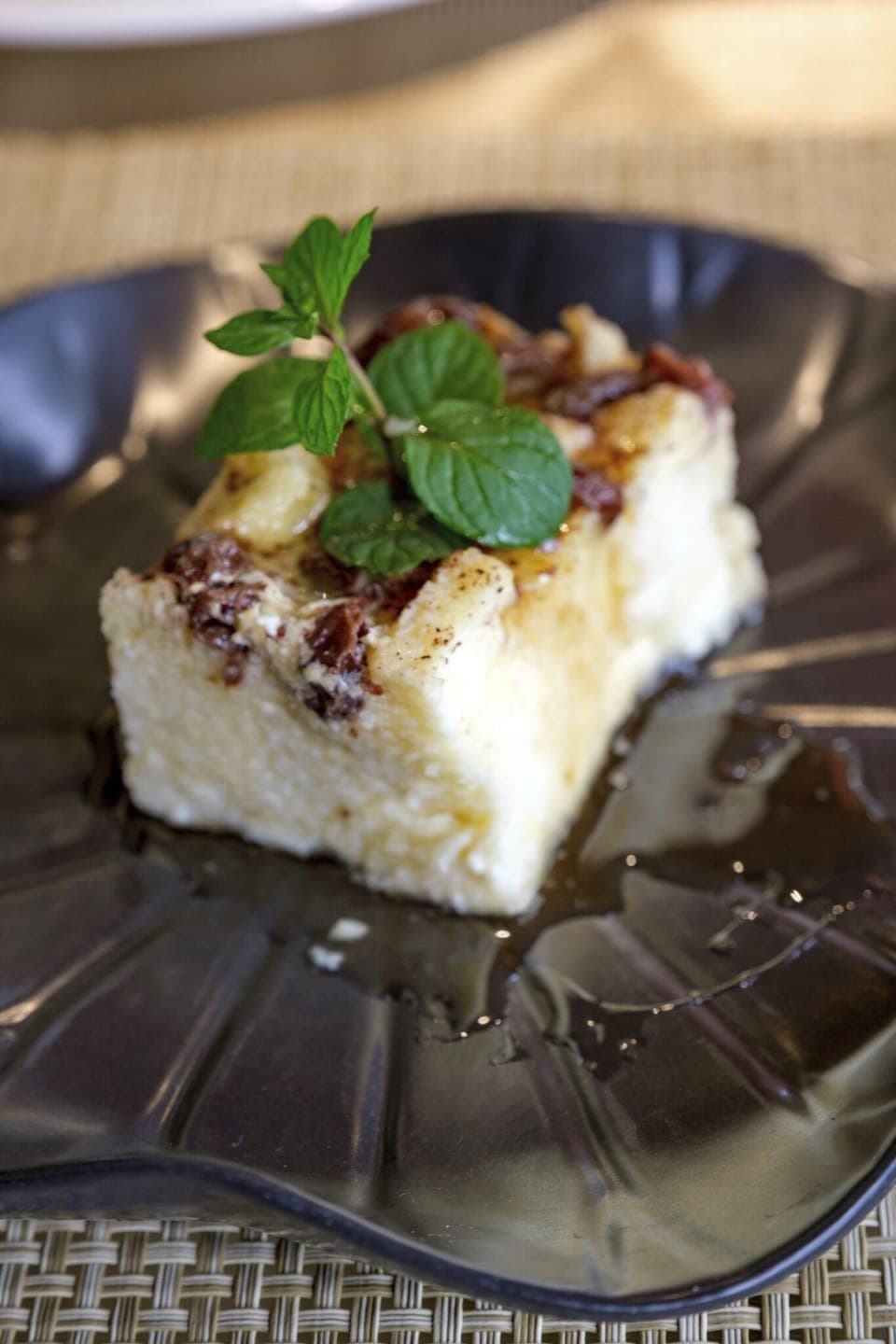 In-House Dining Menu serving Bread Pudding 
