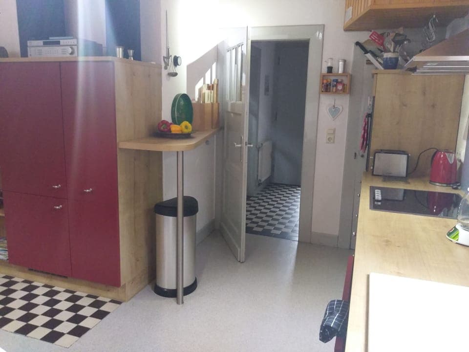 Funky modern red kitchen