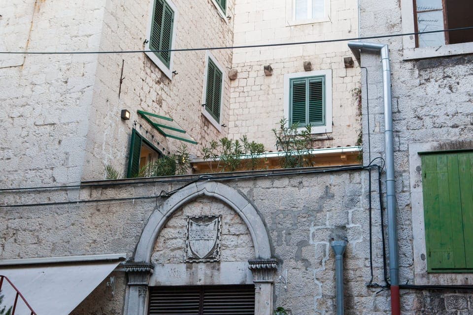 View up to terrace from street level