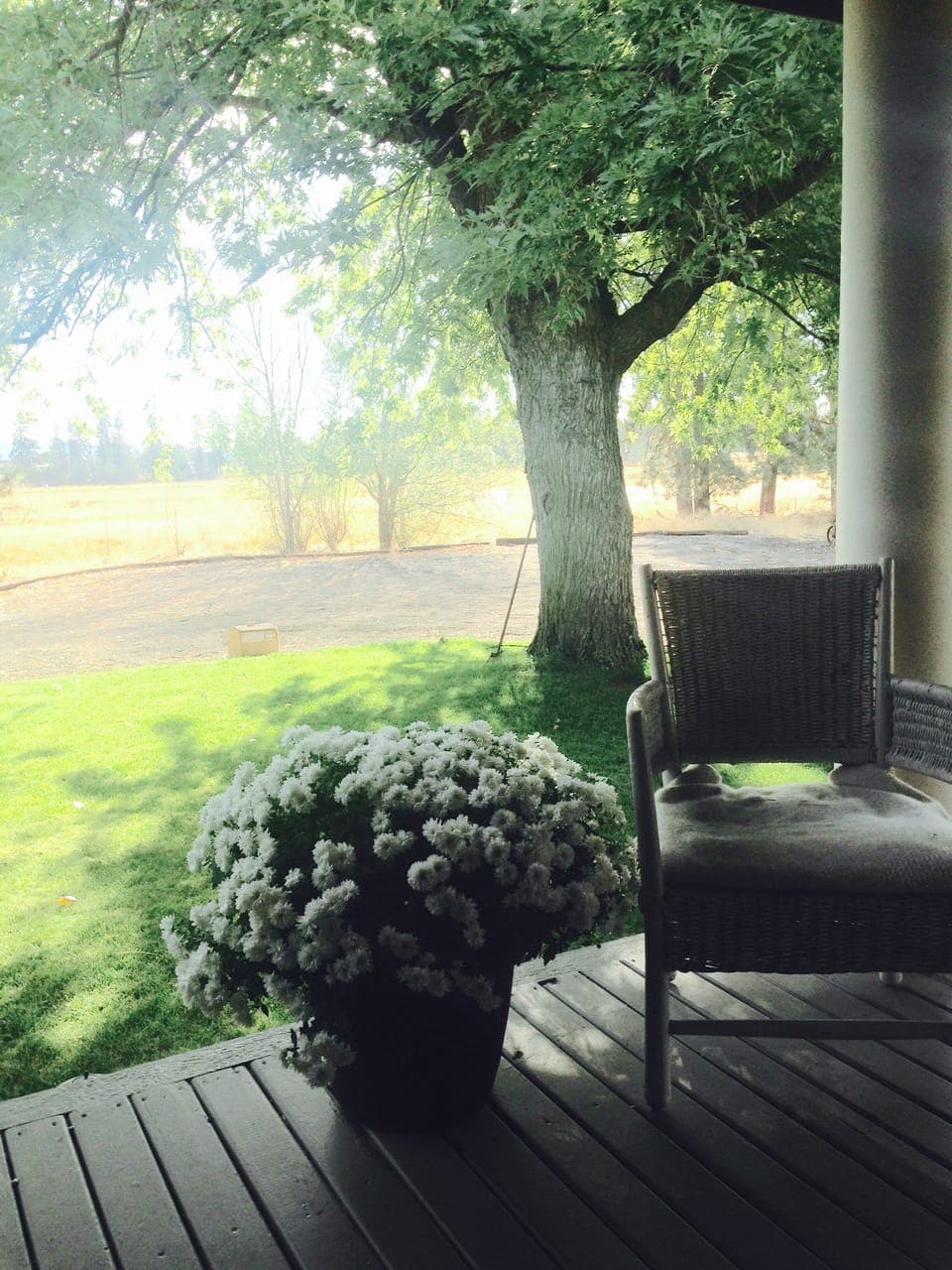 Enjoy your coffee on the covered porch