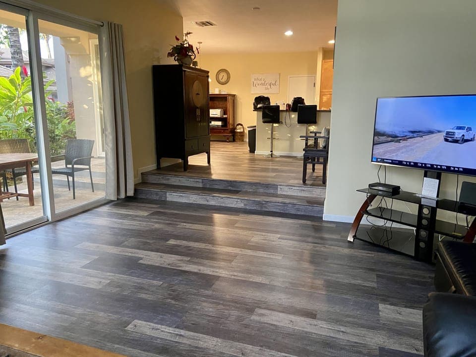 Living Room with slider to the lanai