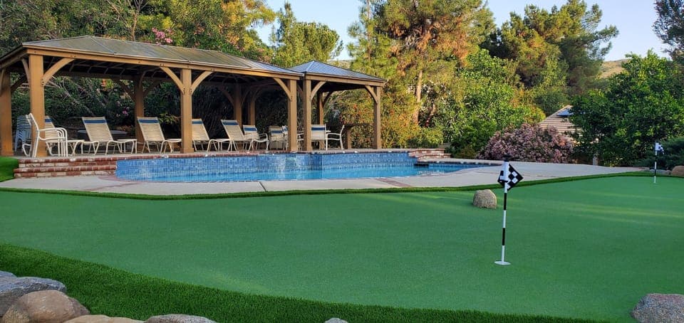 Enjoy a round with your private putting green adjacent to the pool and Gazebos