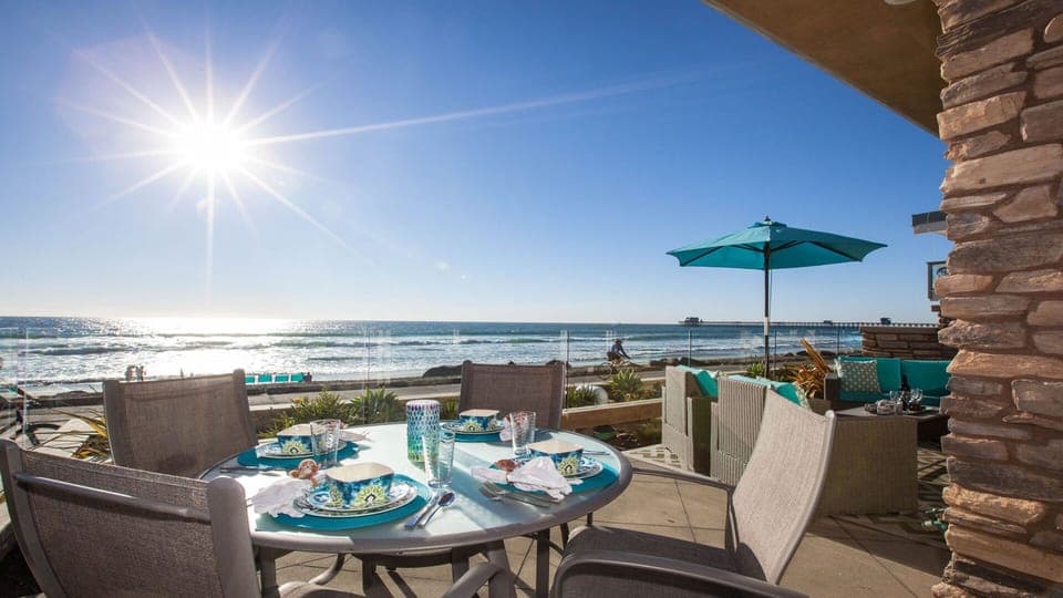 Enjoy meals from your beachfront private patio
