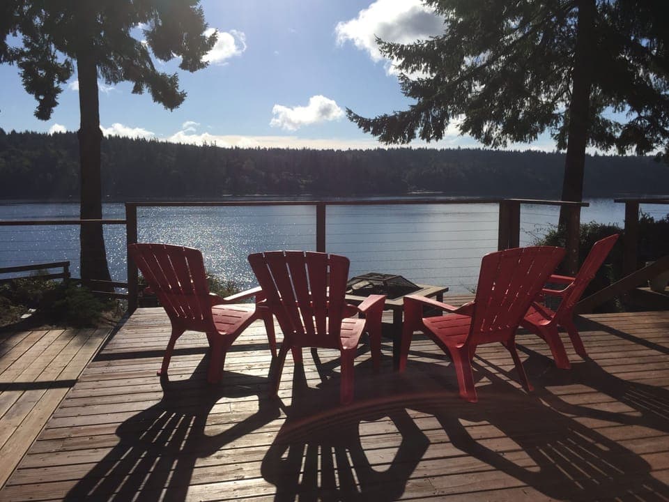 Deck with propane fire pit. You'll spend a lot of time right here. 