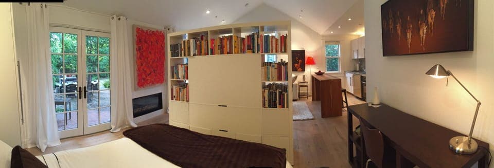 Bedroom with His & Hers Closets, Writing Desk and French Doors to the Garden