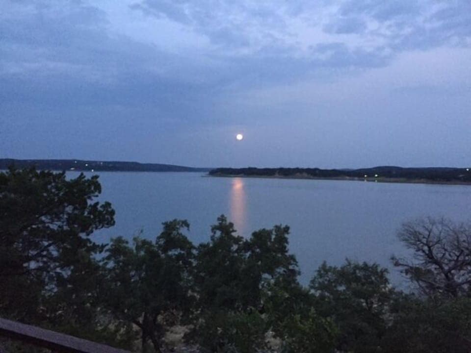Full moon over the lake.
