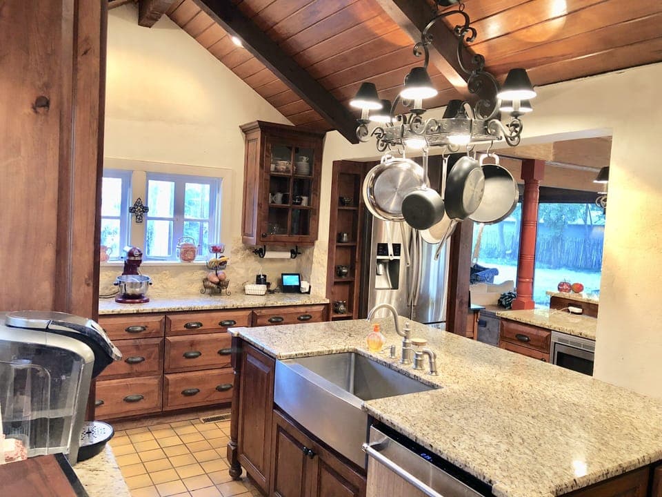 Plenty of pots, plates, silverware and utensils to cook to your heart's content!