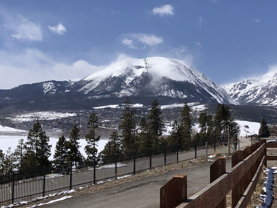 Bike path in Dillon looking towards Frisco and Peak One