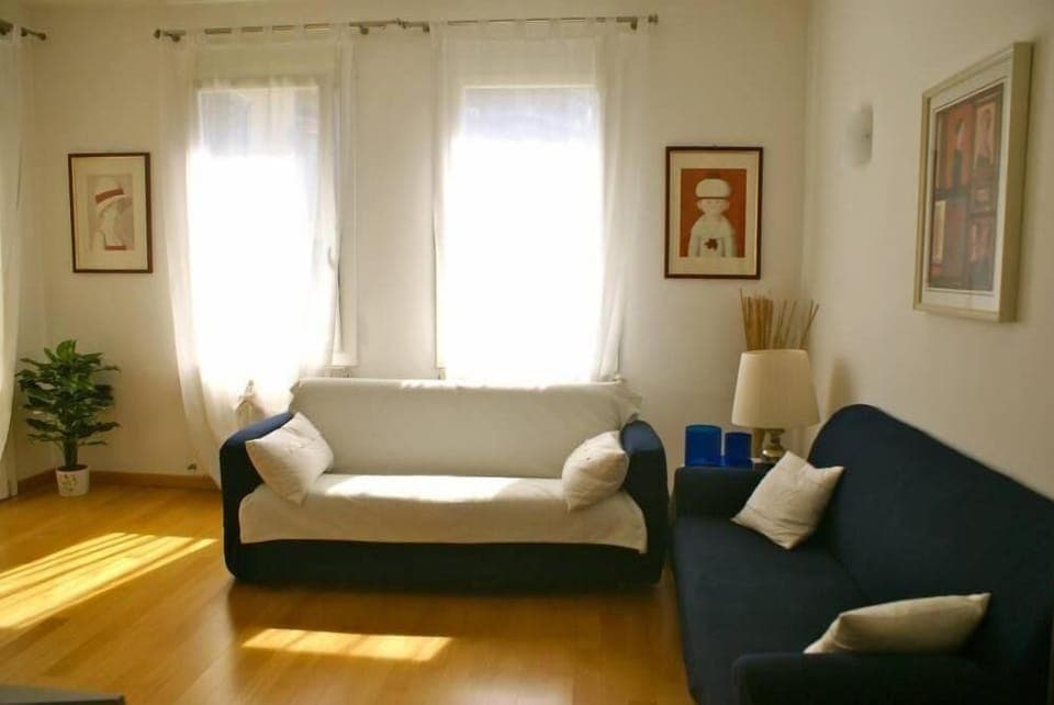 living room with sofa bed