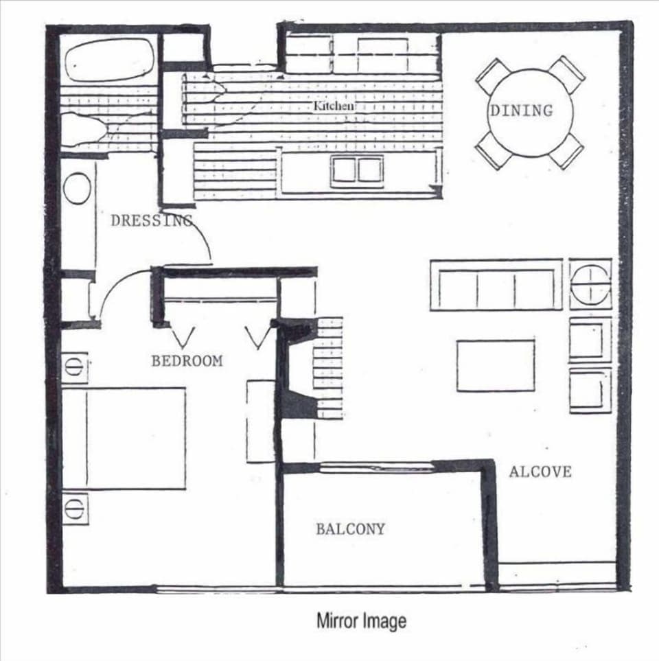 Floor Plan-Unit #203 (use mirror to see exact layout as drawing is flipped)