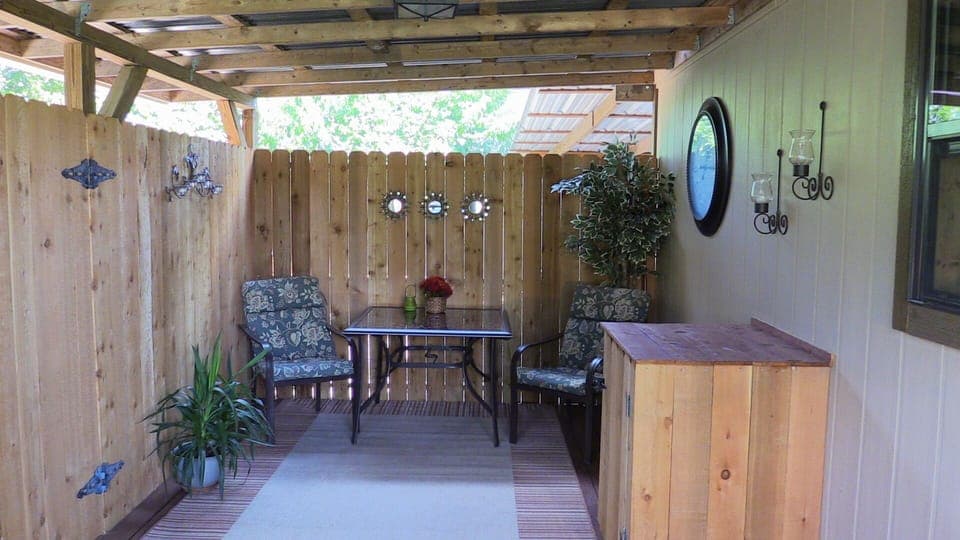 Enclosed deck and grill for your outdoor enjoyment