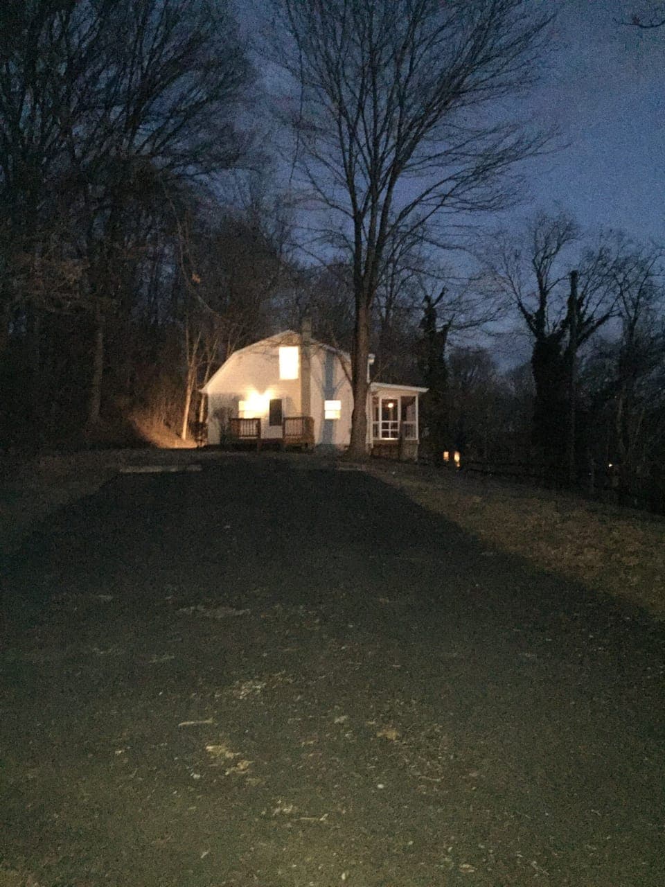 Late Fall Evening Relaxing on Front Porch...Across Maury River, Lights of VMI 
