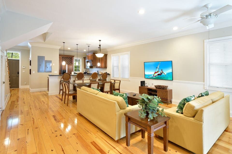 Living - This was taken from the rear of the room facing towards the front. You can see the front door on the left side.