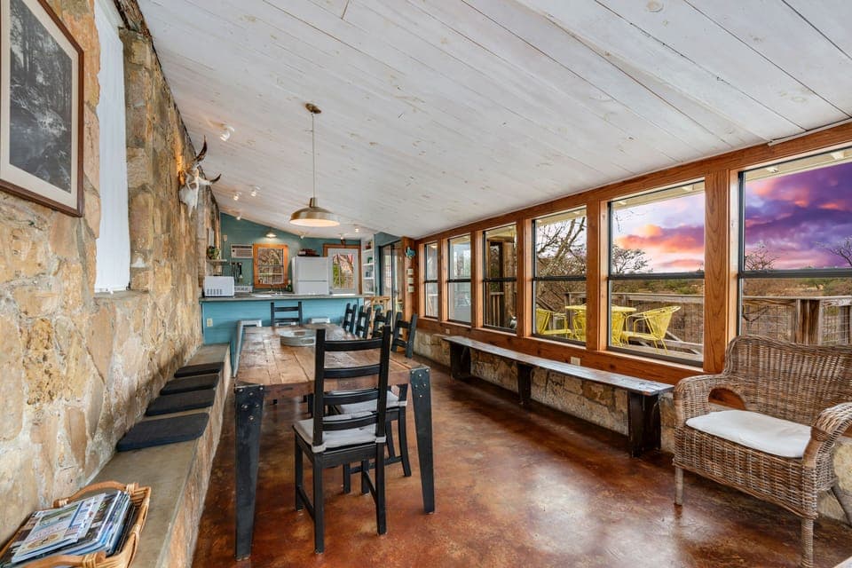 Guests love our huge dining table! 
It will seat up to 14! 