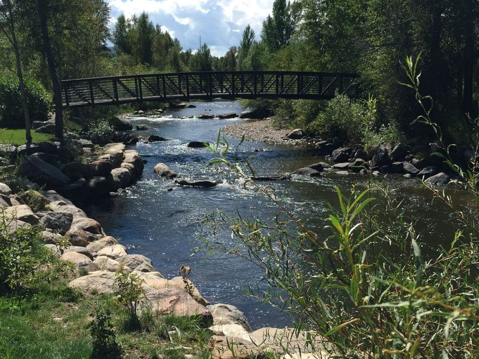 The Yampa River Core Trail is just across the road
