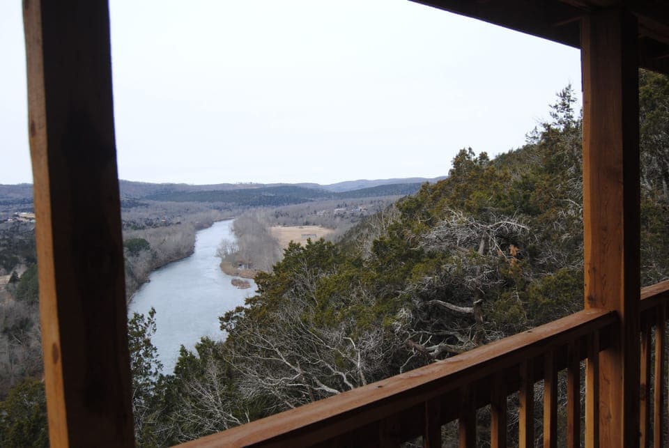 Cabin with view from wrap around deck 