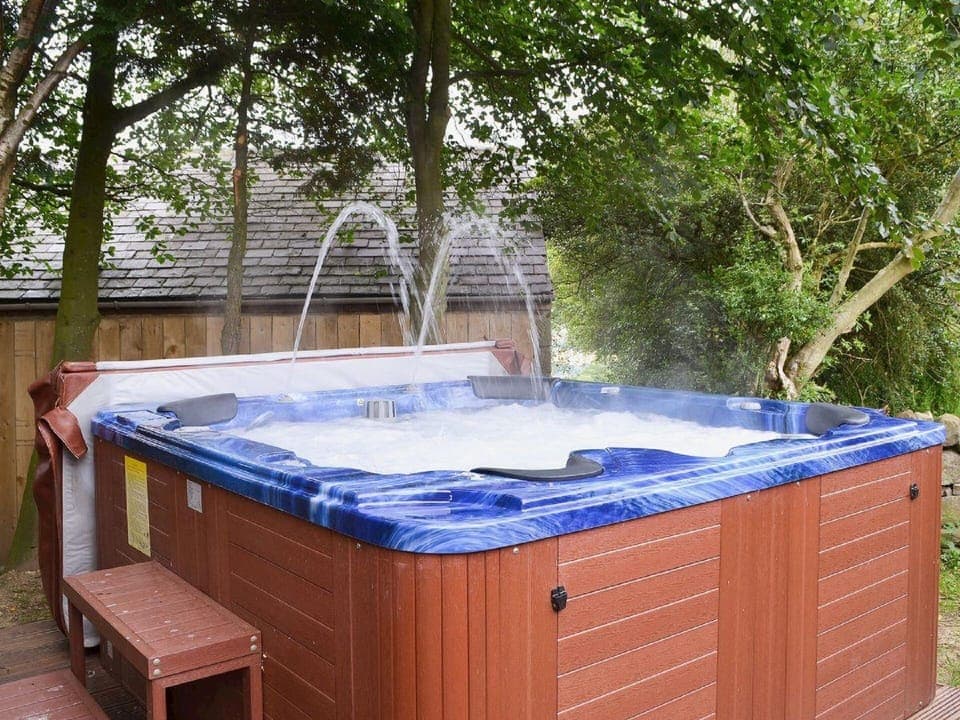Large Hot Tub which seats 8.  Also outside TV