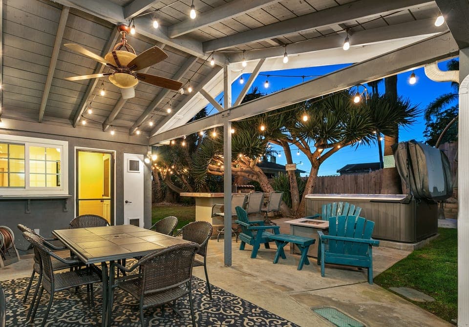The beautiful and peaceful backyard space.