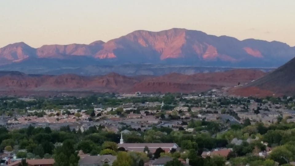 View of west St George from our deck.
