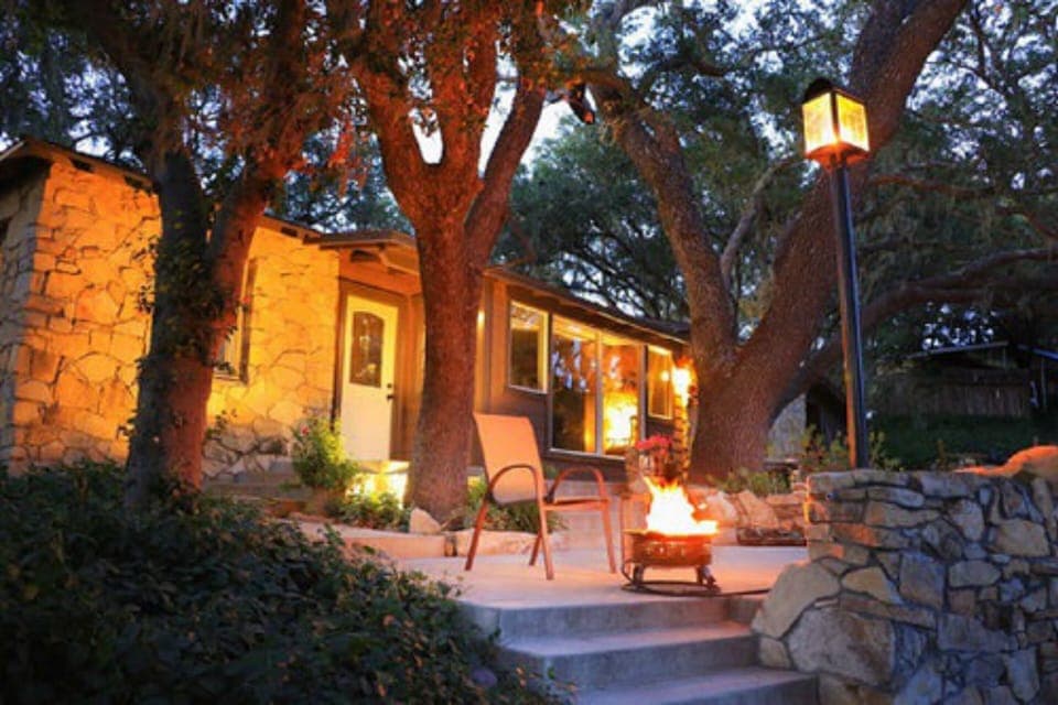 Enjoy the evenings by the fire sippin some wine