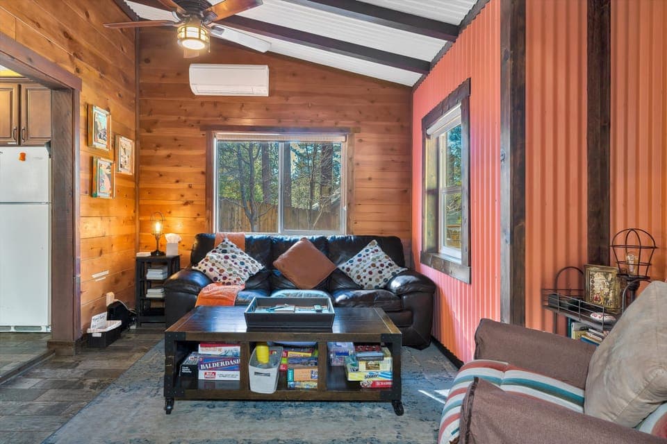 I had so much fun designing my home! Comfy couch & reclining chair to relax in.