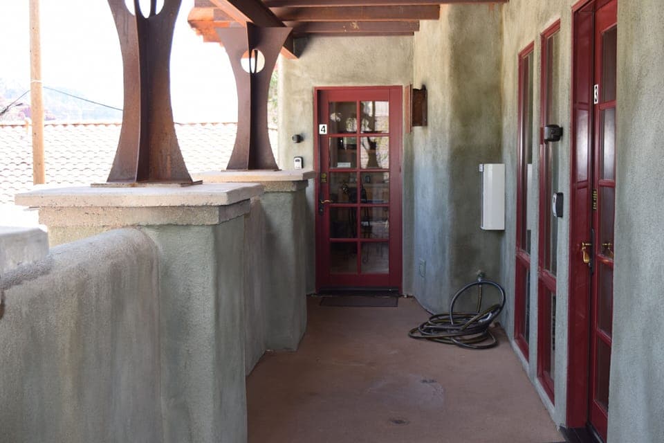 Walk way to Room #3 on Right and Room #4 straight ahead 