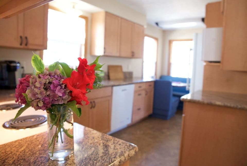 Kitchen view from front of the house.