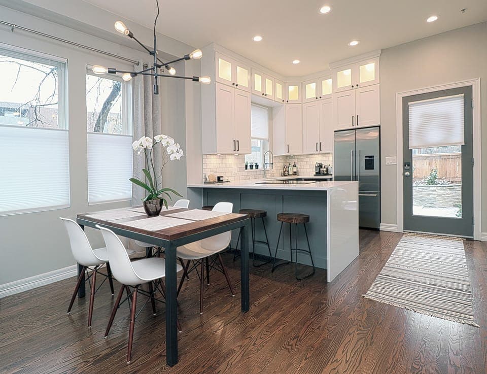 Dining and kitchen area open concept