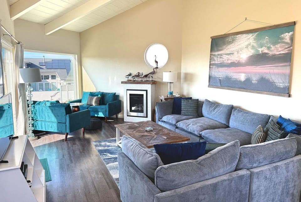 There are comfy couches and cozy spaces