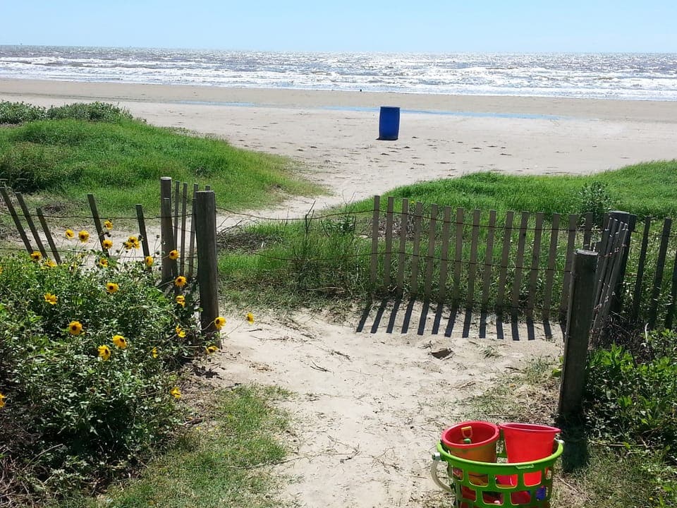 One of two beach access points to Karankawa beach