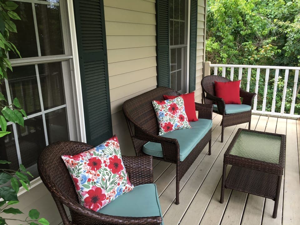 Relax on the inviting front porch