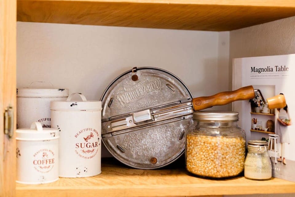 Make fresh popcorn, a stocked staple in all of our Hosting From The Heart homes for guests to enjoy