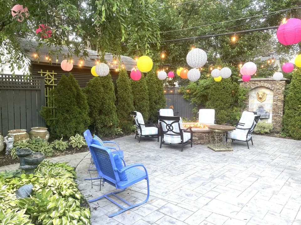 Private and beautiful backyard Sanctuary with custom fire pit & water fountain! 