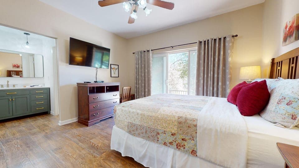 Master bedroom with attached bathroom