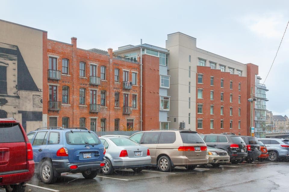 Exterior mix of old Victoria and new Victoria