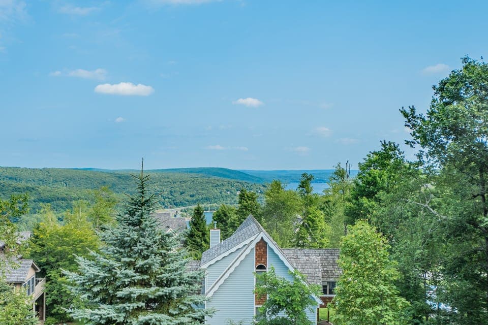 Partial Mountain & Lake Views from Deck - Summer
