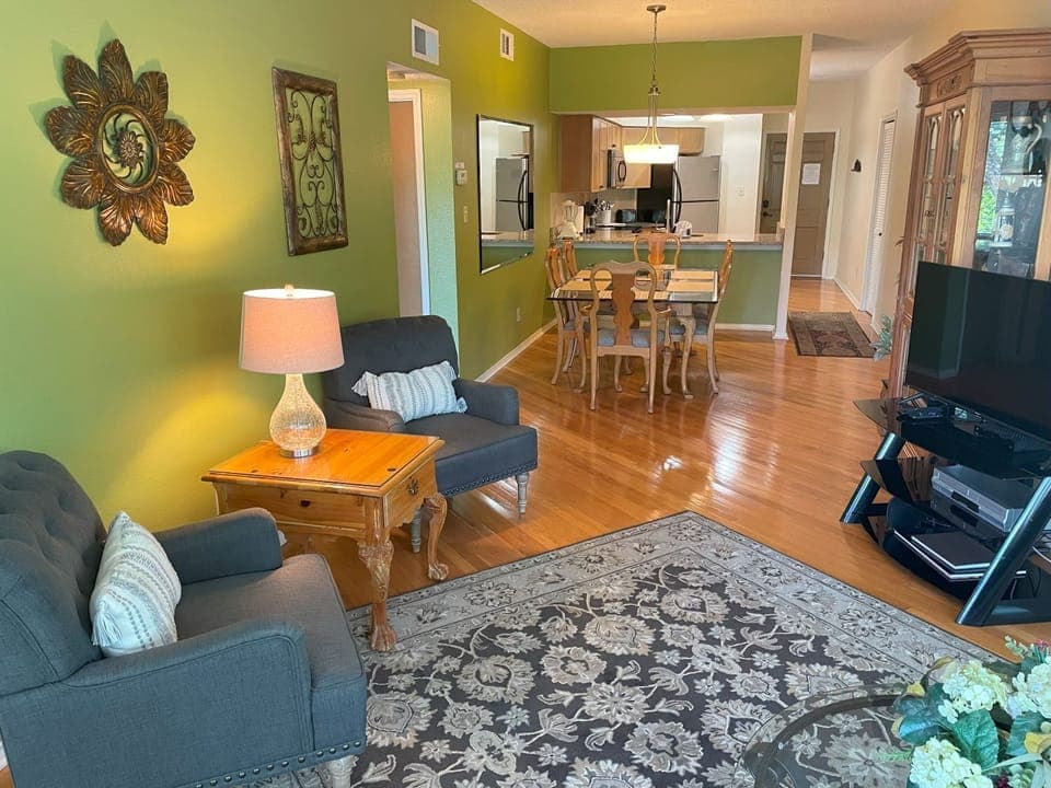 The living room has a Sofa Sleeper!