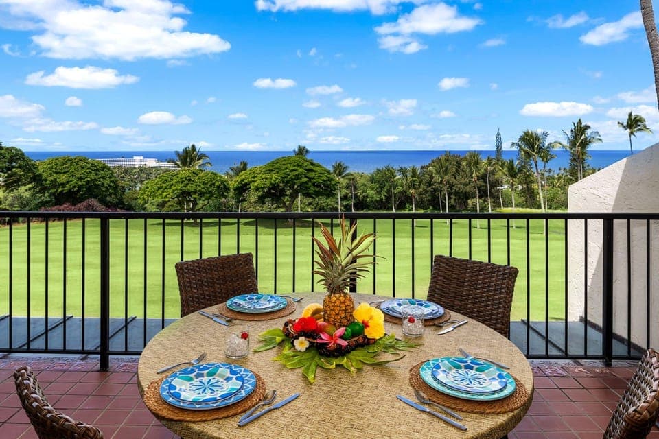 Views of the Golf Course and Ocean from the Lanai at Country Club Villas 315
