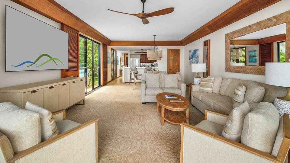 Poipu Kapili Resort #57 - Living Great Room - Parrish Kauai