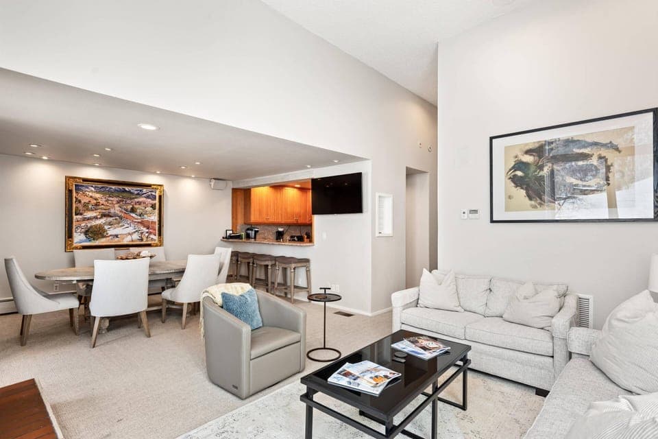 The spacious living area invites you and your traveling companions in for an evening of relaxation!