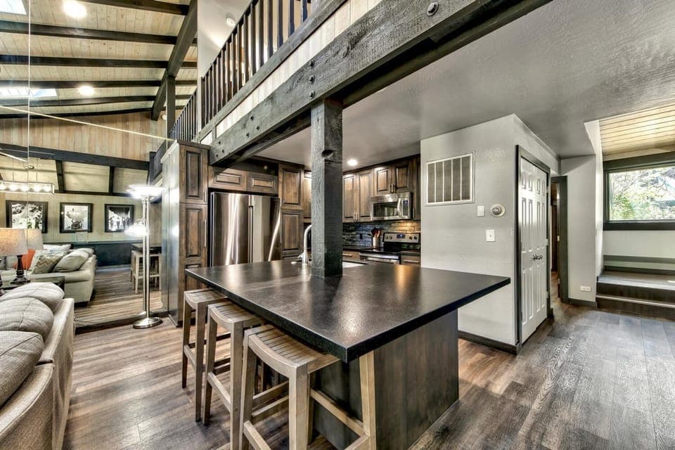 The open concept floor plan was designed with socializing in mind